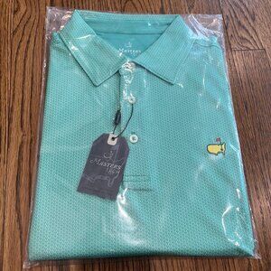 2025 Masters Tech Golf Polo Shirt Green Geometric Size L Augusta National NEW!